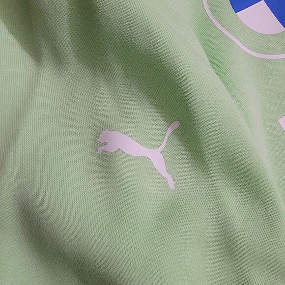 Puma BMW MMS Essentials Fleece Hoodie Sweatshirt Men's Size Small S White Green - Picture 8 of 8